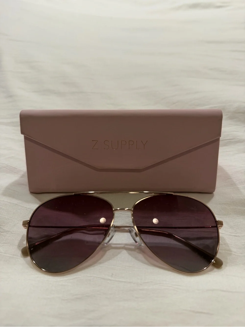 Z Supply Aviator Sunglasses with Mauve/Pink Lenses